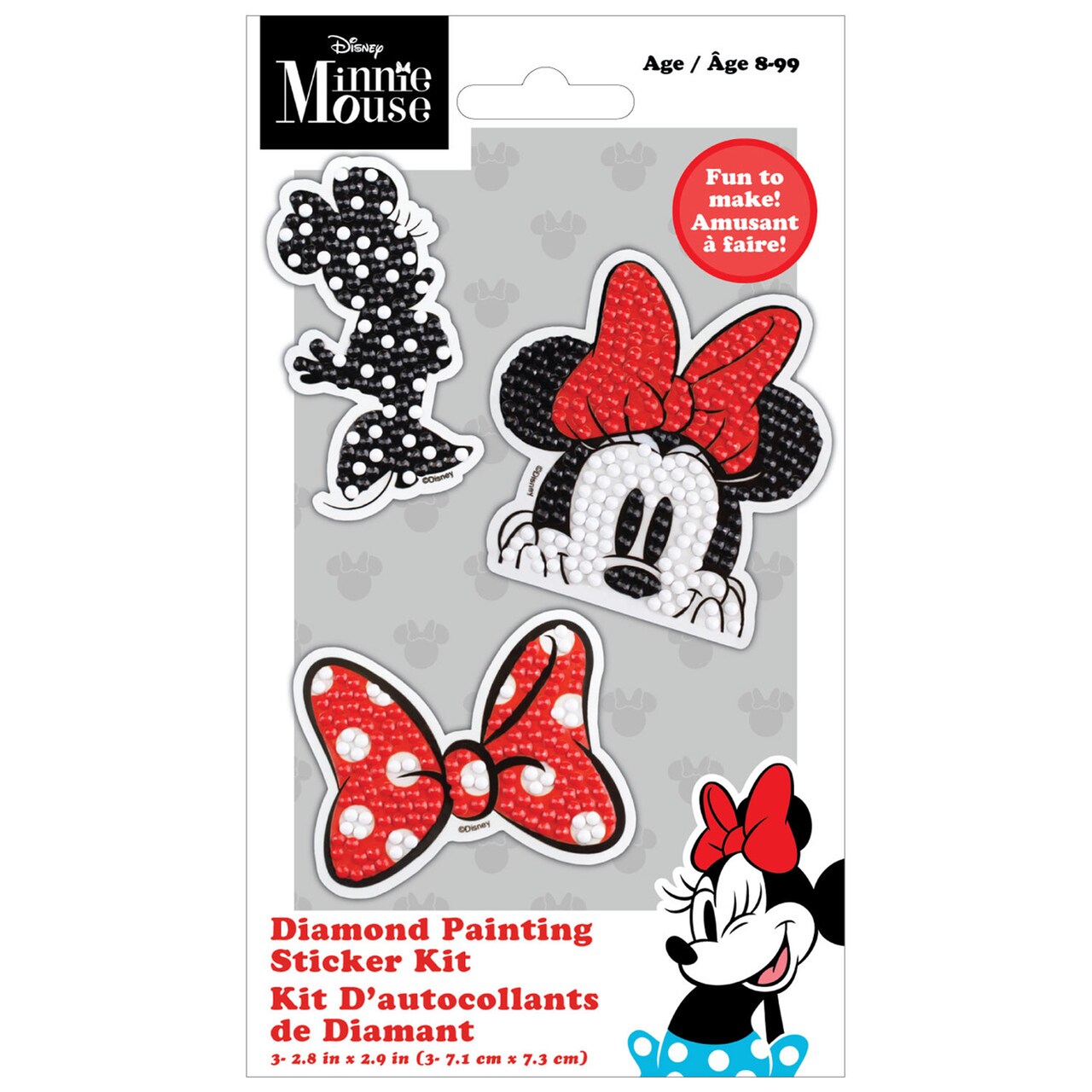Diamond Dotz Disney Minnie Icons Dotzies Sticker Kit Disney Diamond Painting Kits for Adults - Diamond Art Kits a Relaxing Creative Craft Kit with Dotz Gems 3x3